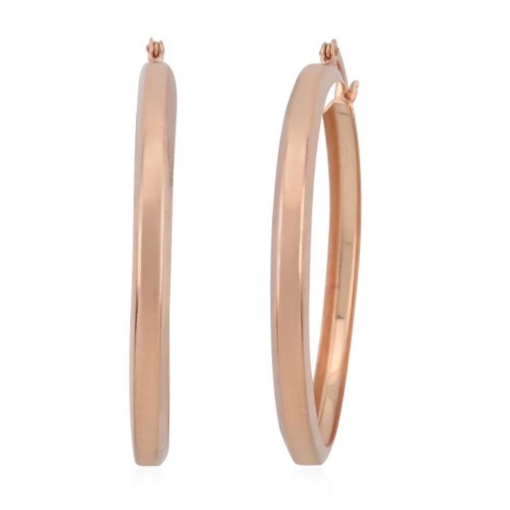 NWT 14KRG over .925 Sterling Silver Hoop Earrings! PERFECT SIZE!